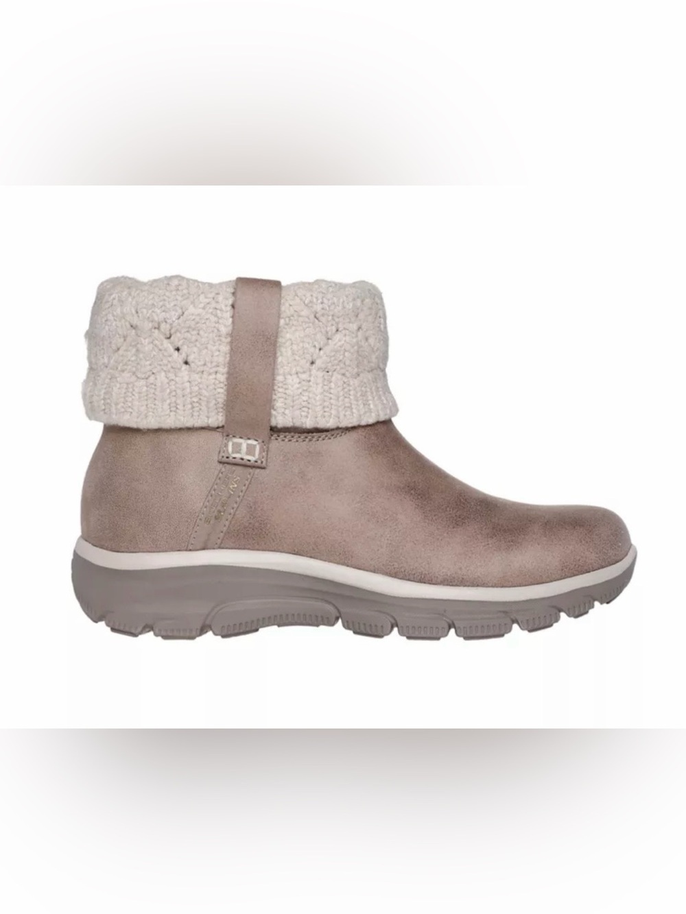 Skechers Taupe Knit Cuff Ankle Bootie Size 7.5 - Picture 2 of 16